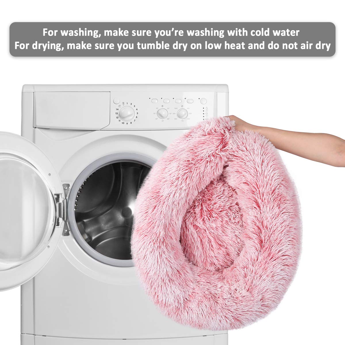 NOYAL Calming Donut Bed machine washable cover makes cleaning effortless and odor-free