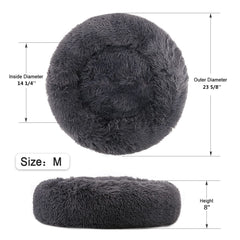 NOYAL Calming Donut Bed plush faux fur close-up conveys warm coziness