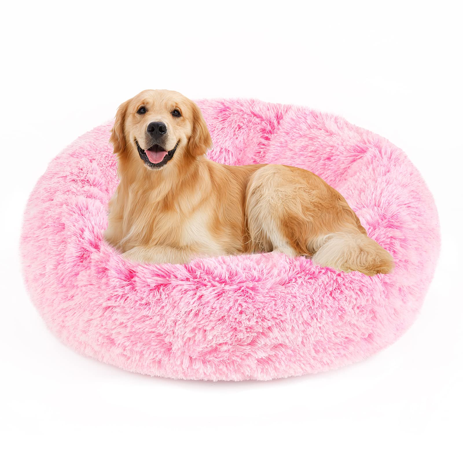 NOYAL Calming Donut Bed top view shows curling-friendly shape for cozy naps