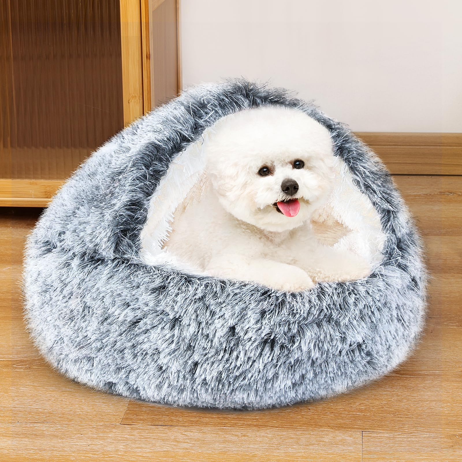 NOYAL happy pet relaxation on bed illustrating comfort and calm use