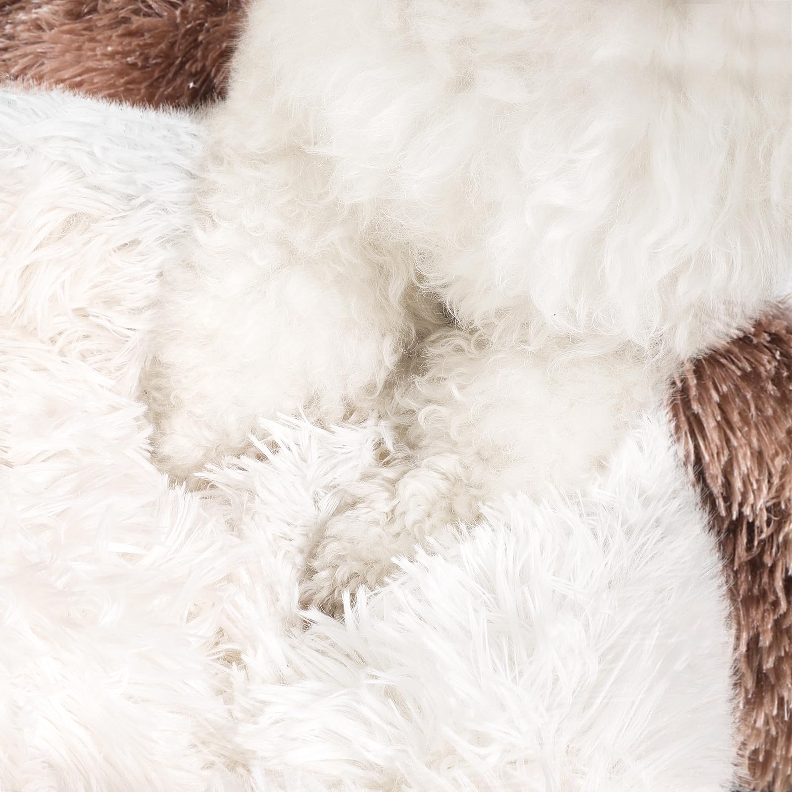 Noyal round hooded donut bed five-sizes layout demonstrates fit for small to medium dogs