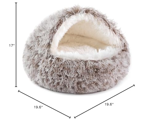 Noyal Round Hooded Donut Bed washable cover for easy cleanup after playtime.