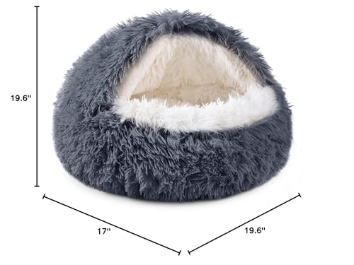 NOYAL Round Hooded Donut Dog Bed size options help match pets from 8 to 40 pounds