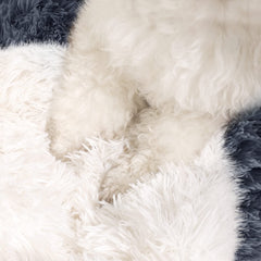 NOYAL Round Hooded Donut Dog Bed top-view highlights plush wrap for nesting
