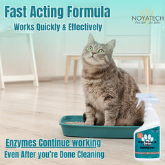 NOYATECH Enzyme Cleaner close-up highlights stain-fighting action on fabrics.