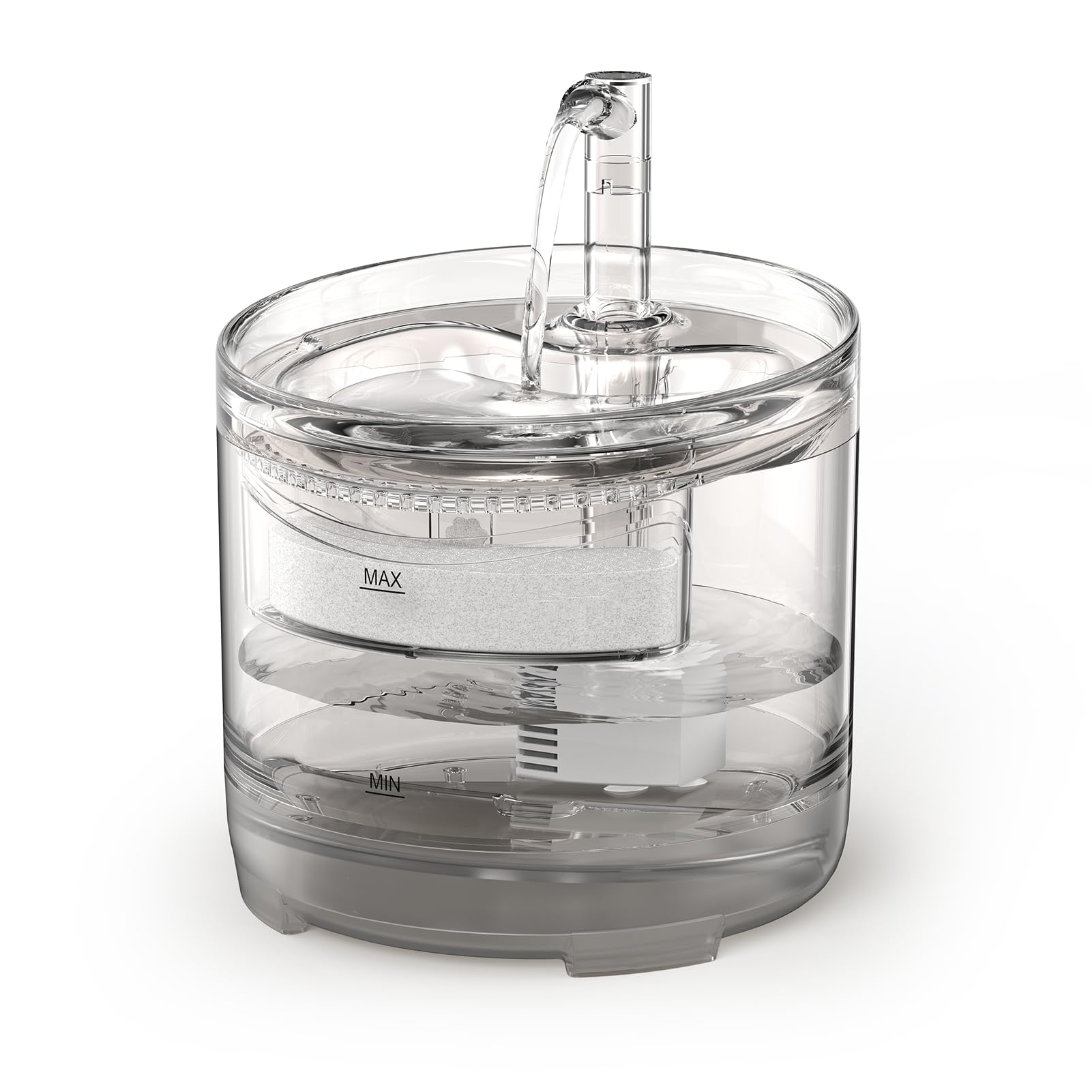 NPET WF050TP cat water fountain front view showing compact design.
