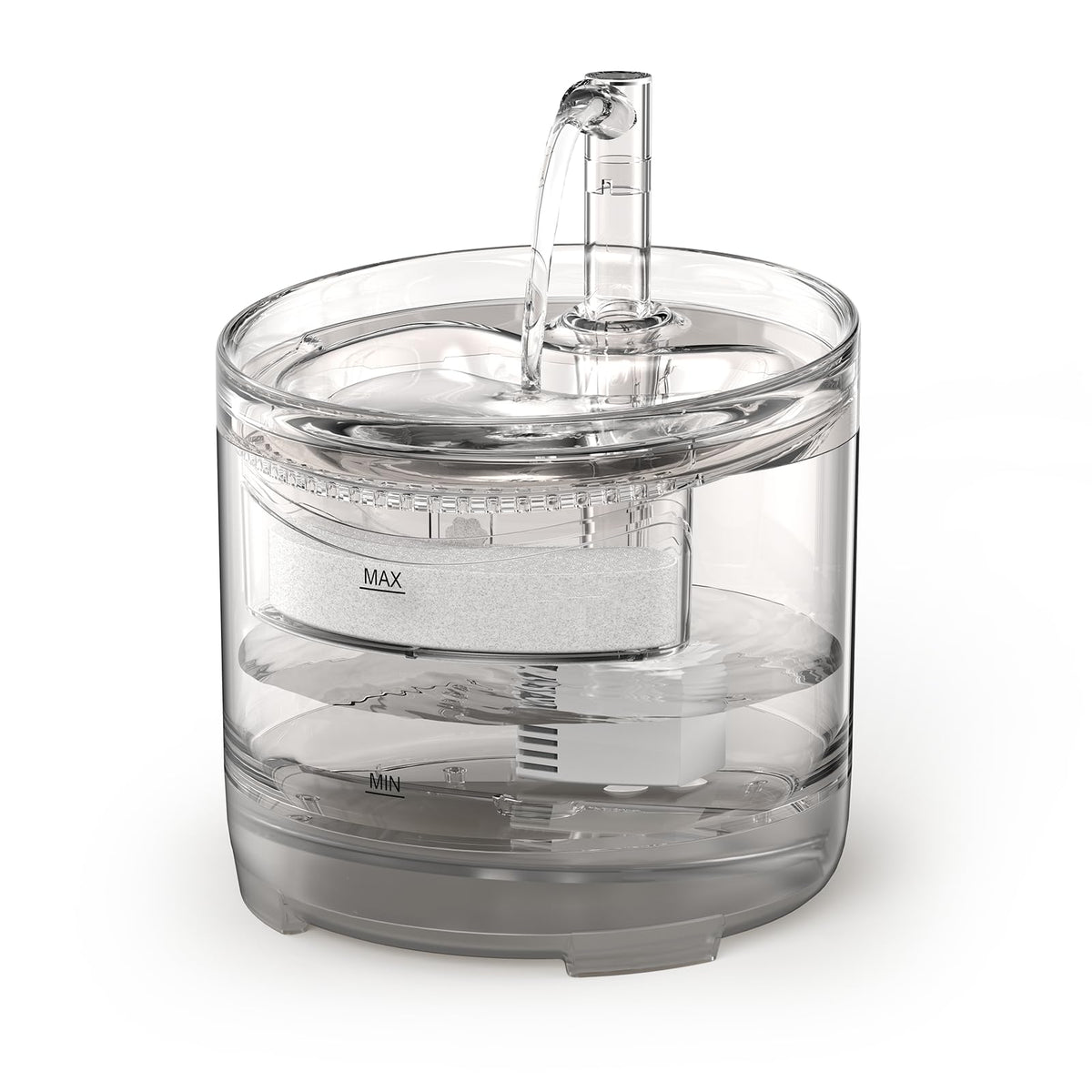 NPET WF050TP cat water fountain front view showing compact design.