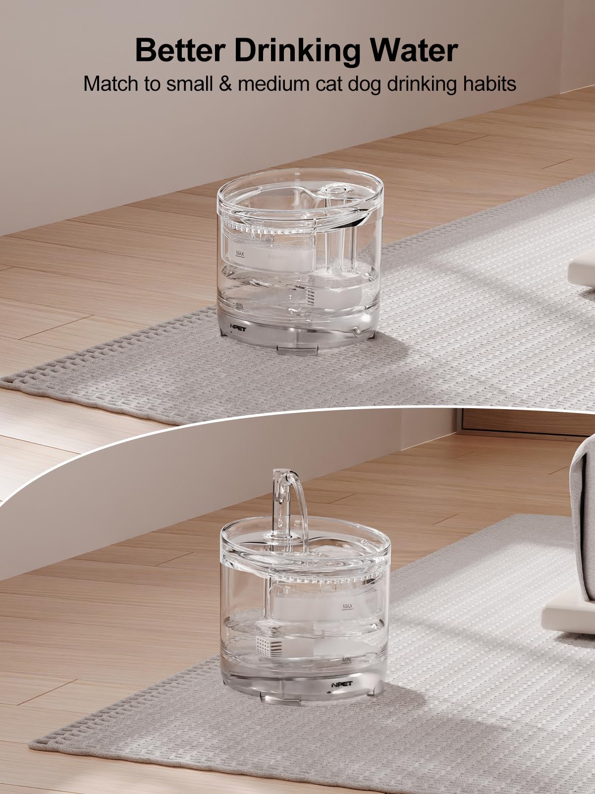 NPET WF050TP multi-pet-use scenario showing shared hydration.