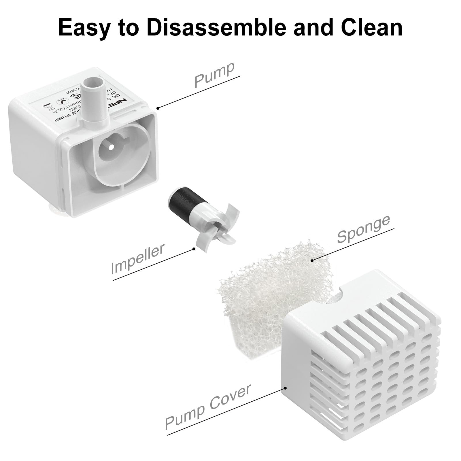 NPET WF050TP quiet-pump-operation demonstrates peaceful pet environment.