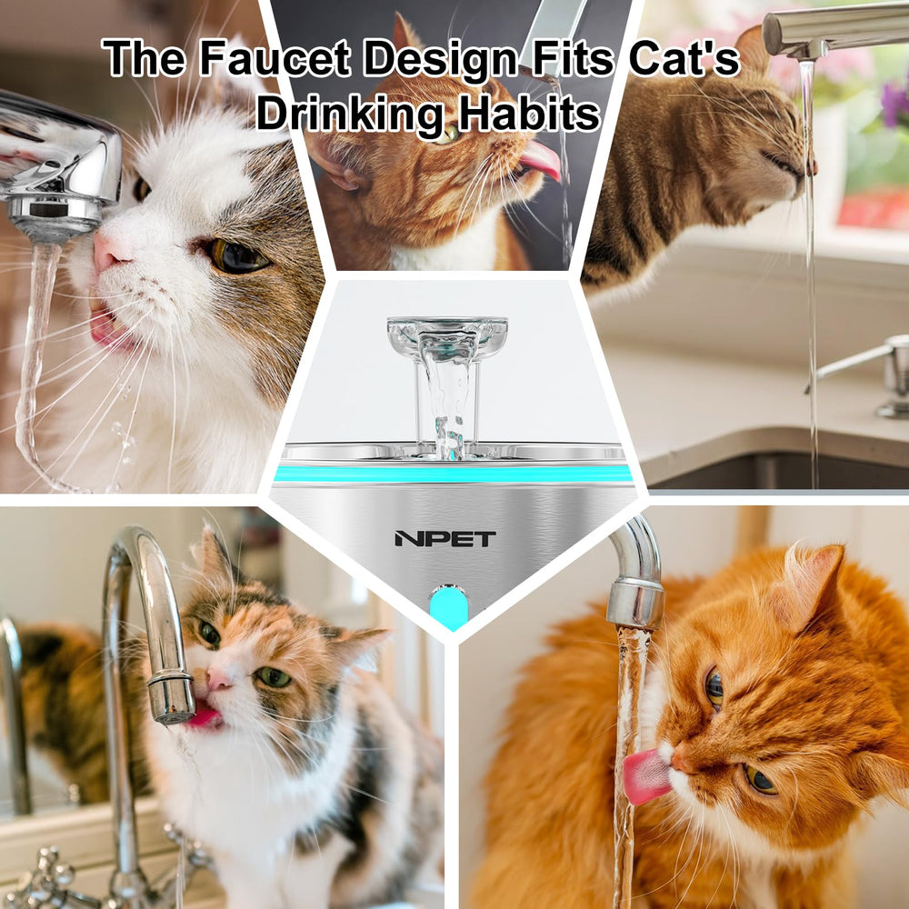 NPET WF210 duck-beak-spout design encourages pets to drink more water.