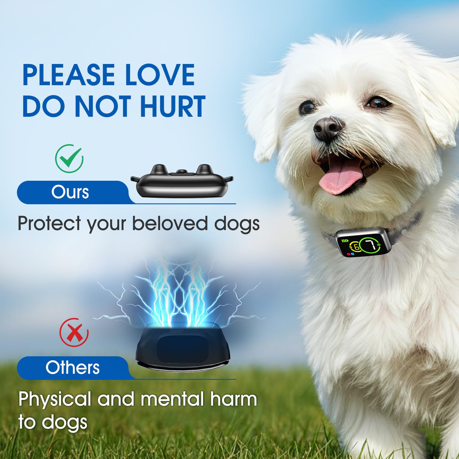NQQHNN 1S Stop Bark Collar packaging and quick-start setup.