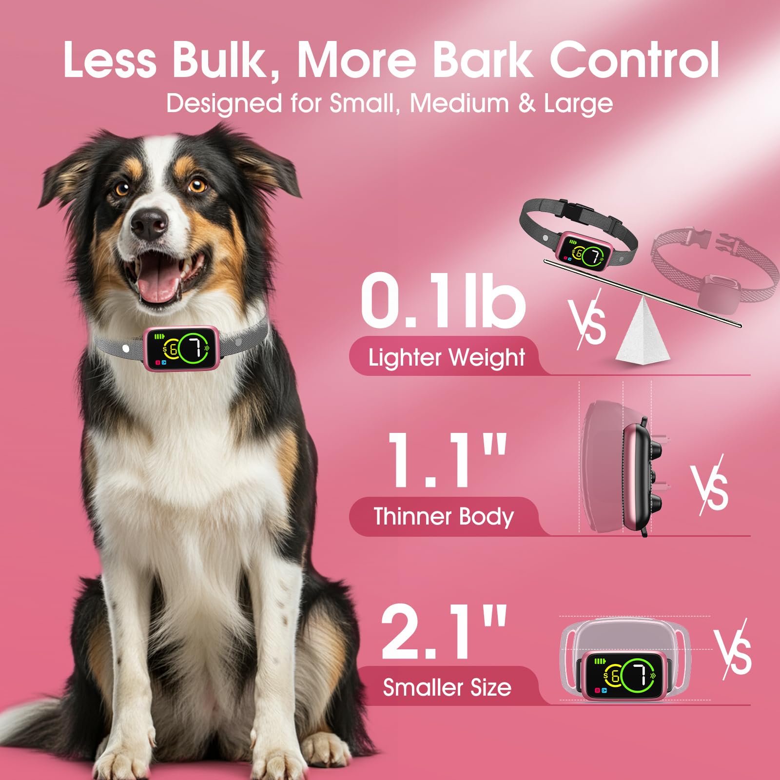 NQQHNN collar with settings demonstrates easy customization for different temperaments
