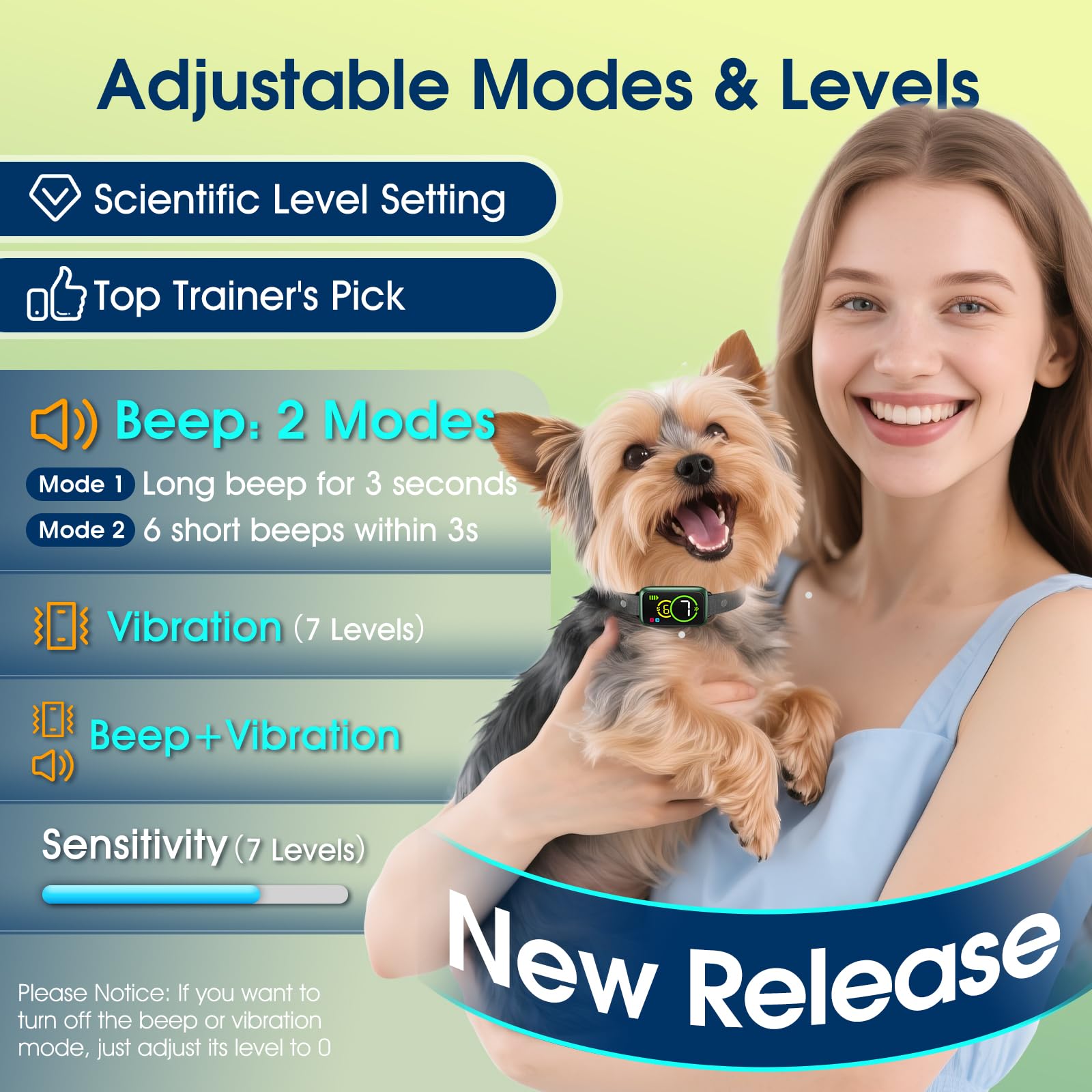 NQQHNN bark collar skin-friendly material on a small dog