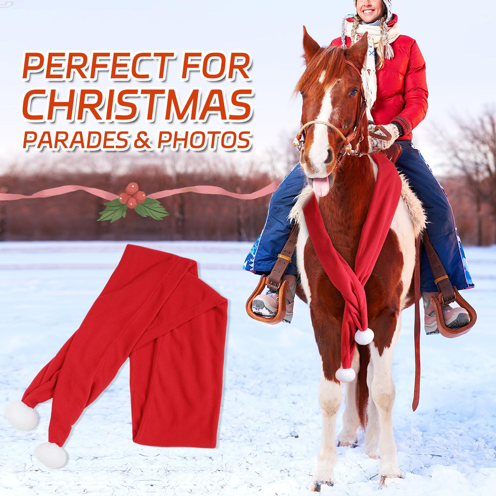 NRTFE photoshoot-ready scarf on horse for holiday imagery