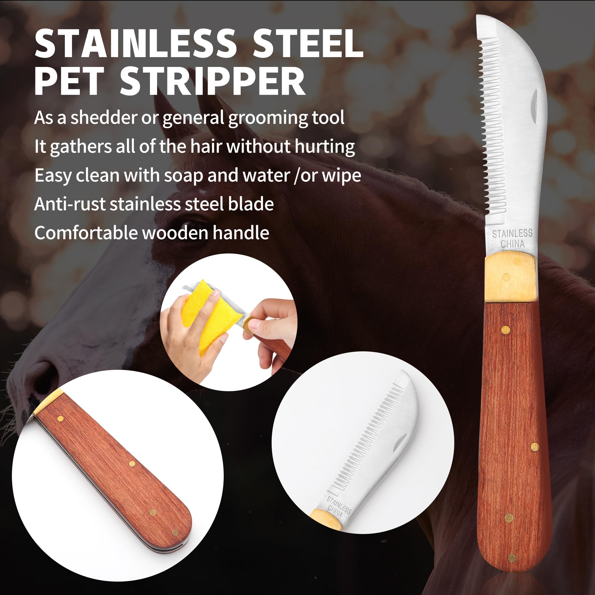 NRTFE fold-up design grooming knife is portable for easy storage.