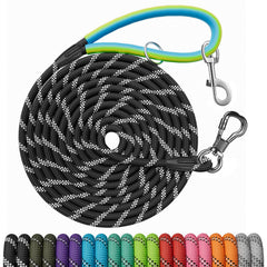 NTR long dog leash 50ft with 2 swivel hooks enables secure control during training and walks.