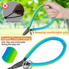 NTR long dog leash soft rubber handle delivers comfortable grip and reduces rope burn.