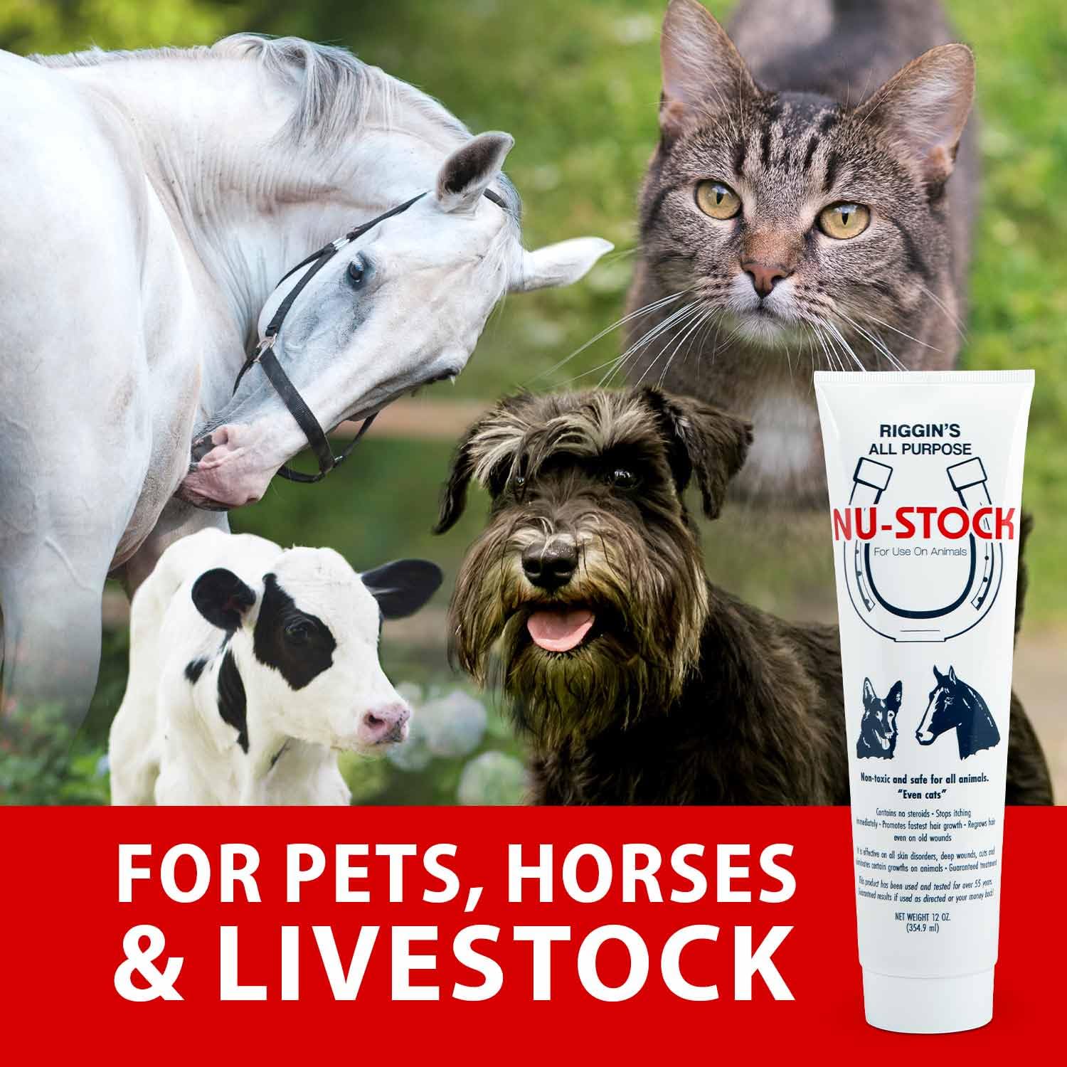 Nu-Stock Wound Cream applied to horse skin for versatile care