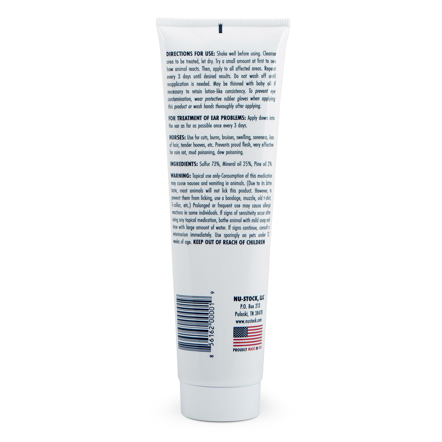 Nu-Stock Wound Cream jar on shelf for convenient pet care