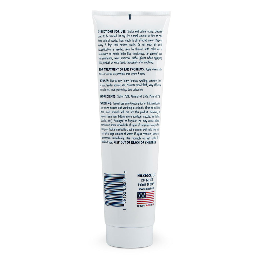 Nu-Stock Wound Cream jar on shelf for convenient pet care