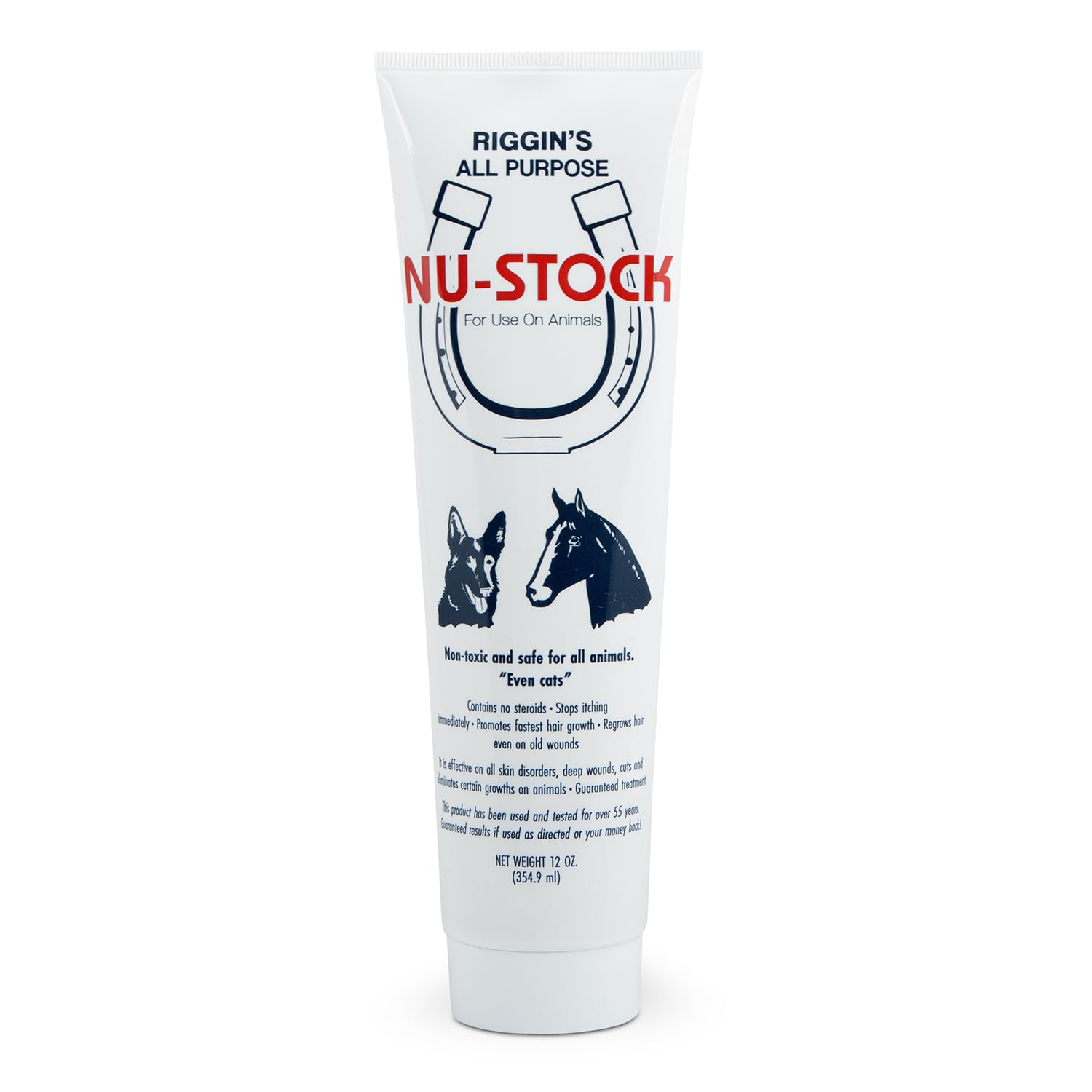 Nu-Stock Wound Cream tube close-up showing non-toxic animal care