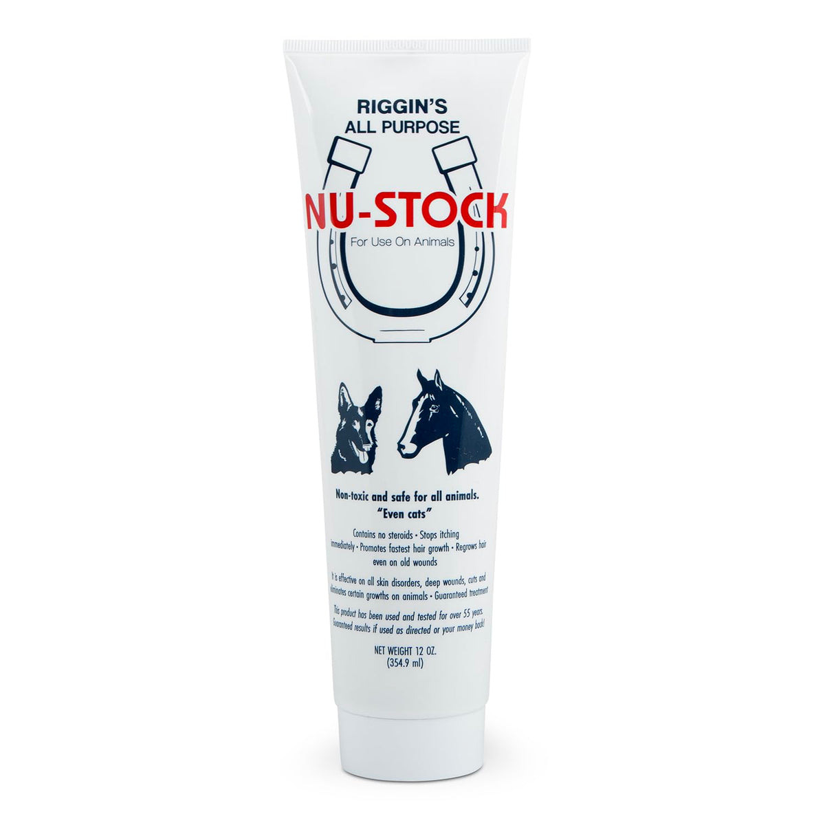 Nu-Stock Wound Cream tube close-up showing non-toxic animal care