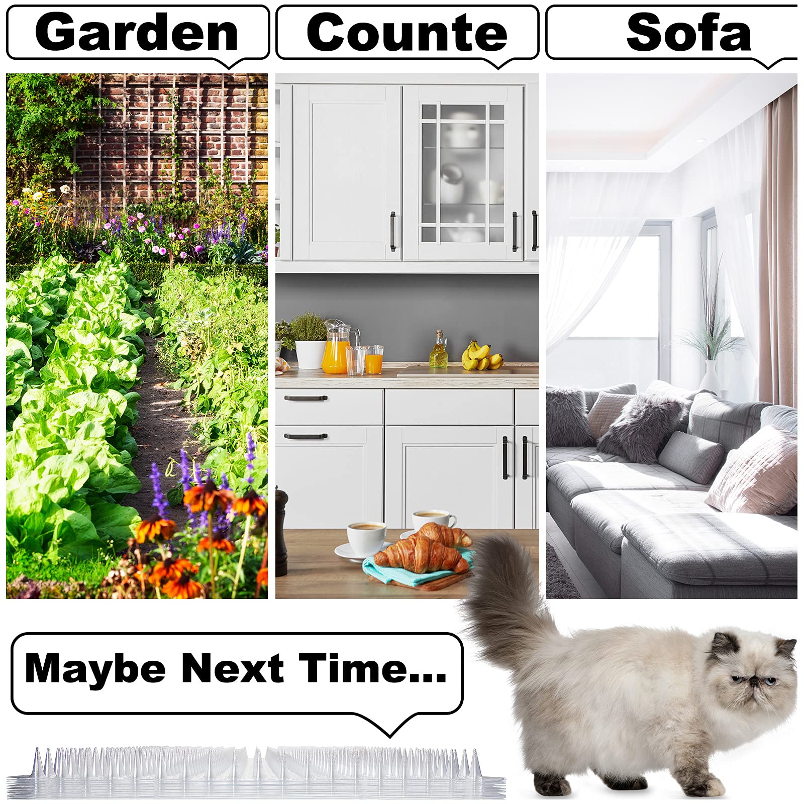 Nuanchu cat deterrent mat 16x13 clear angle displays transparent barrier.