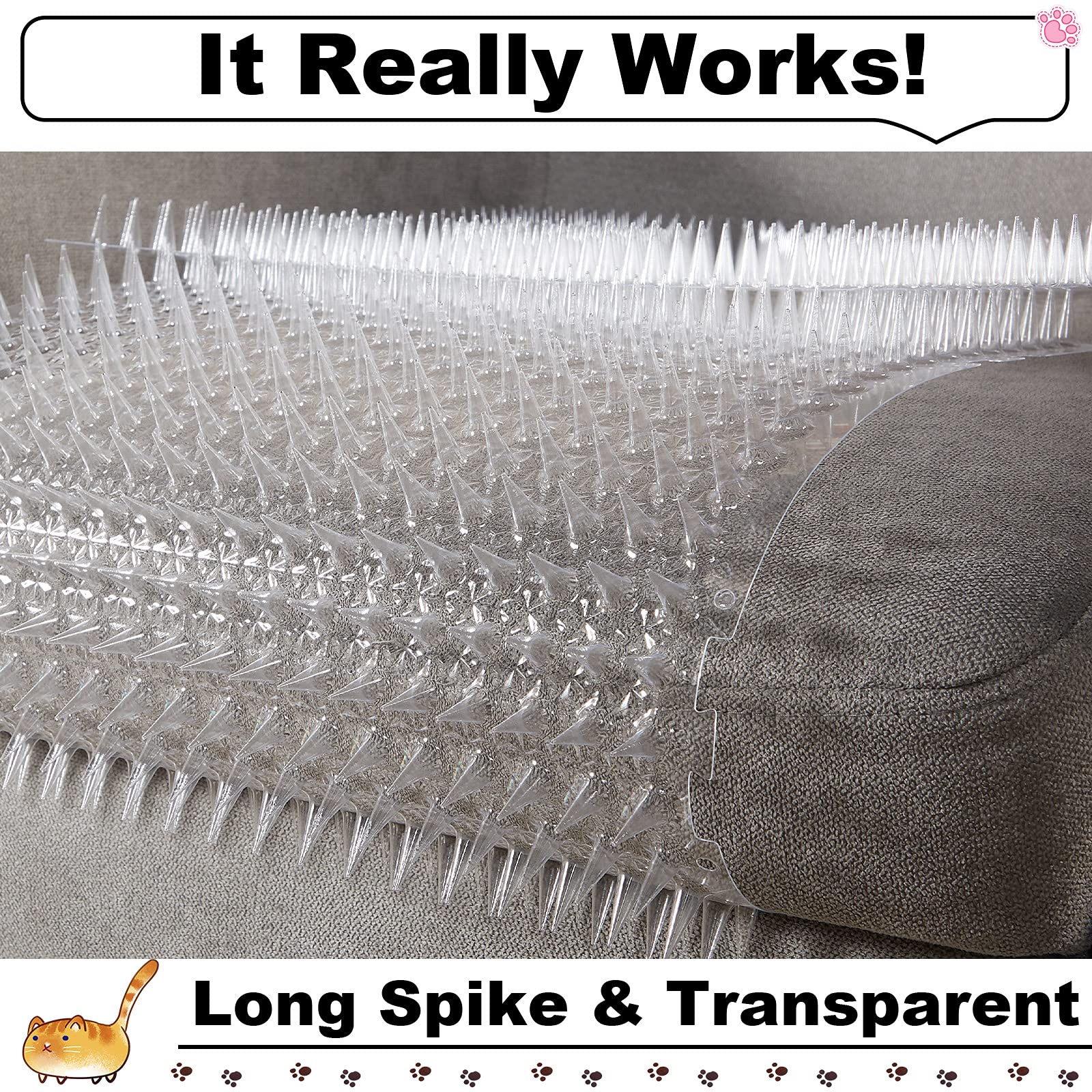 Nuanchu cat deterrent mat spikes close-up demonstrates safety features.