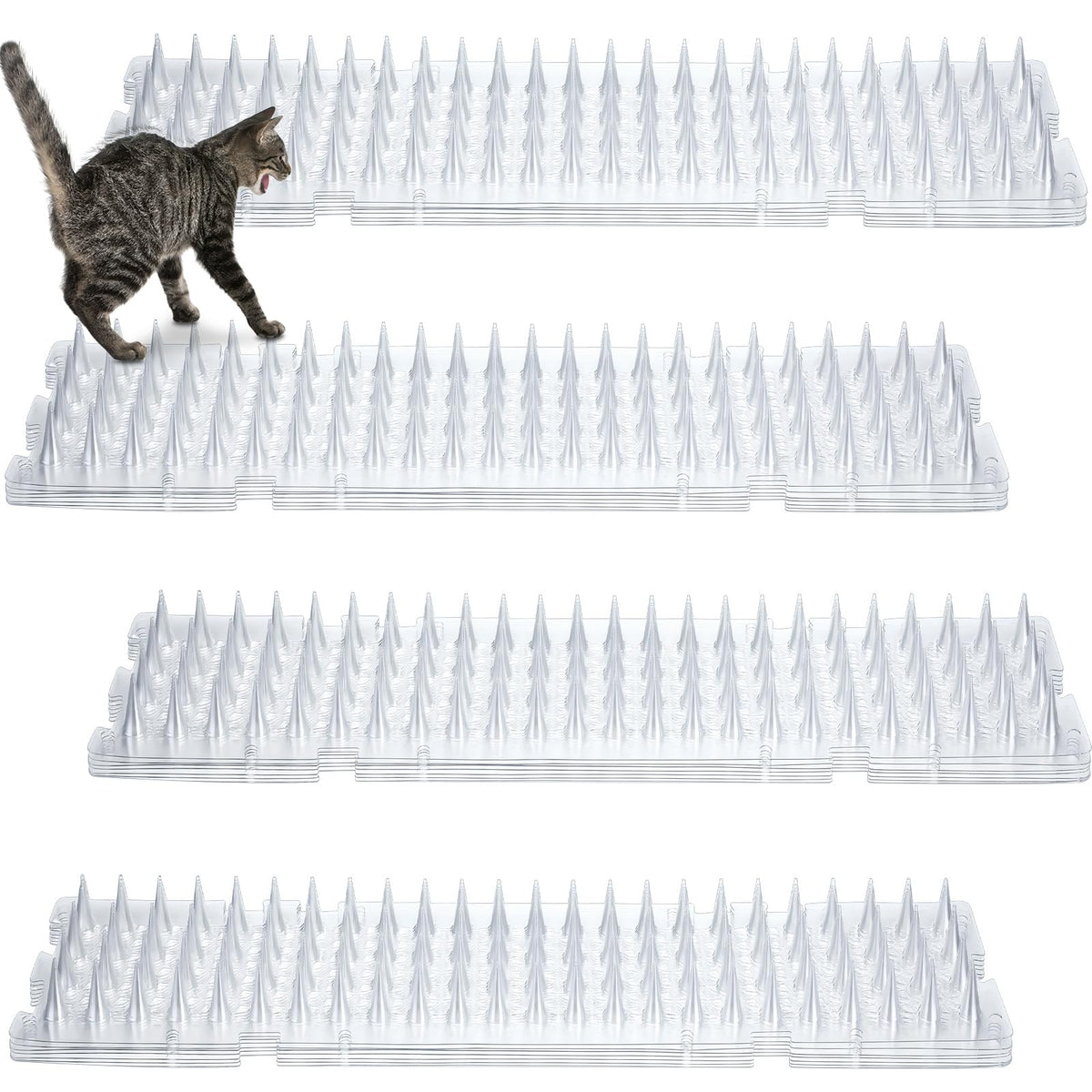 Nuanchu cat deterrent mat on sofa deters jumping and protects upholstery.