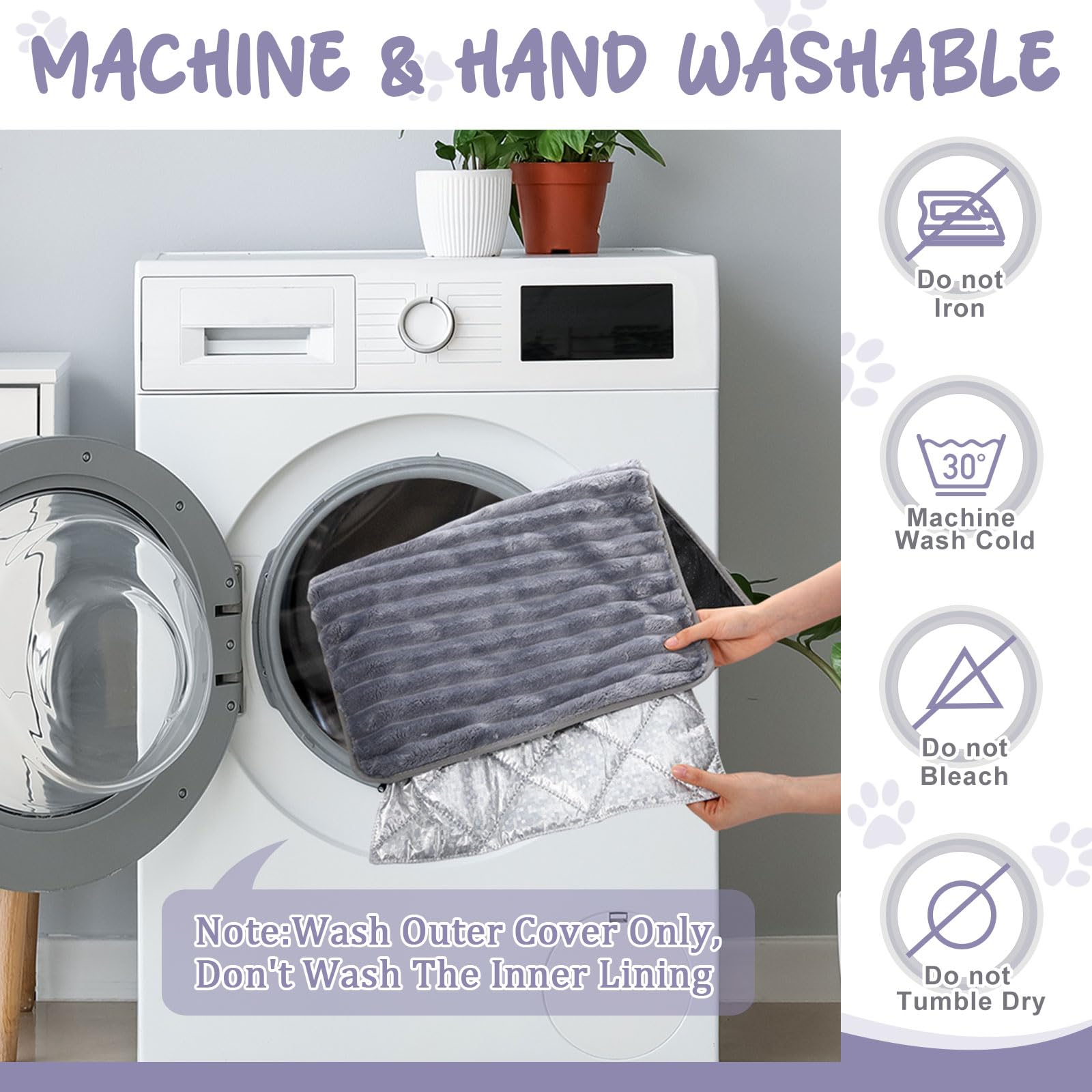 Nuanchu self-warming pad in gray, ideal for snuggle time.