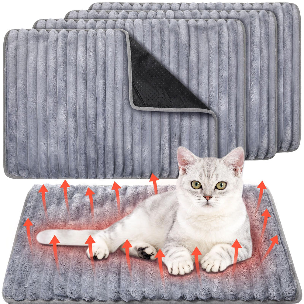 Nuanchu self-warming cat bed setup in gray provides cozy warmth without cords.