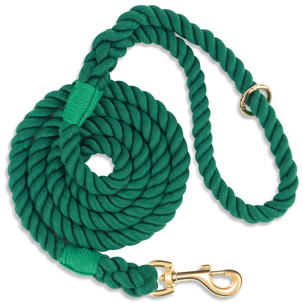 NUGUTIC dog leash 6ft braided cotton in use on a dog for smooth daily walks