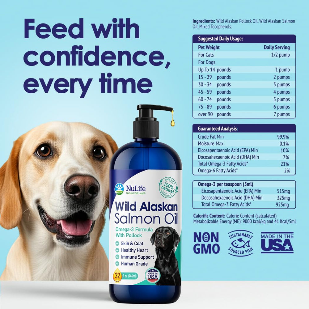 NuLife Natural Pet Health no-mess pump ensures precise servings.