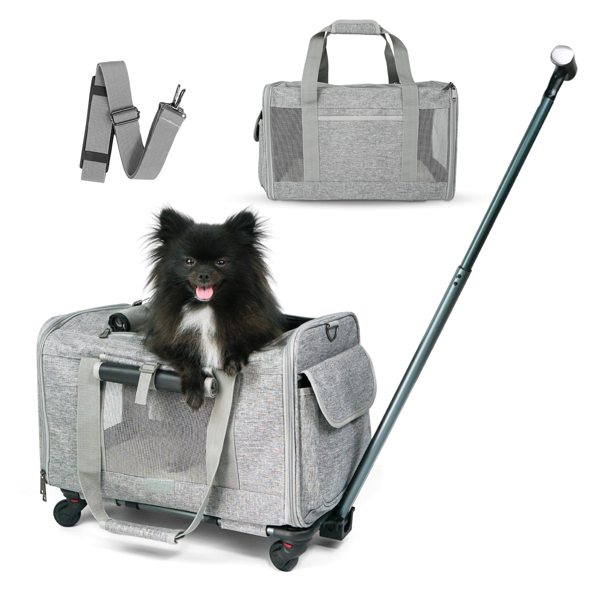 NULLA pet carrier with wheels under-seat compatibility for easy airline travel.