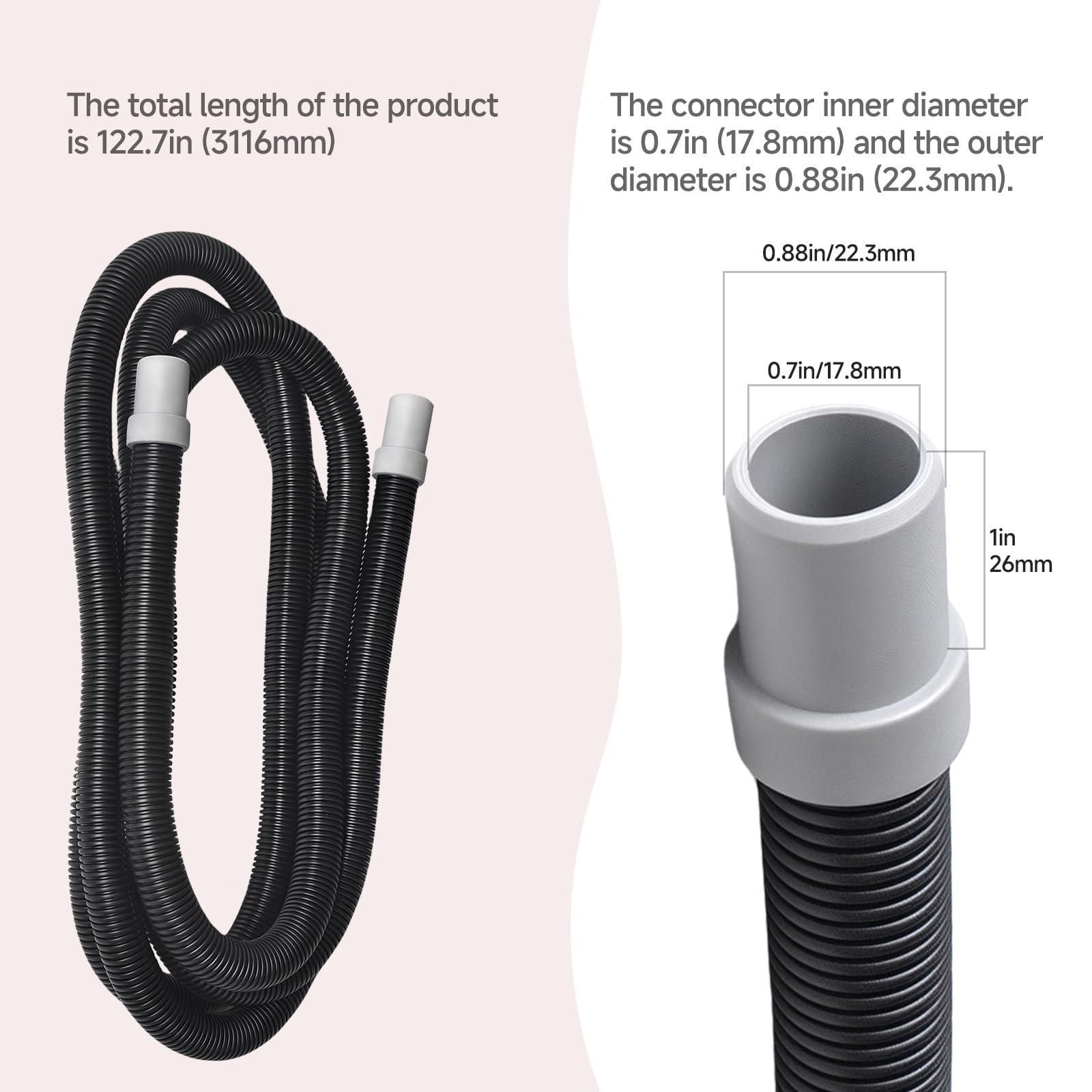 Numano A20015 anti-kink ribbing close-up reduces bends, preserving steady water movement.