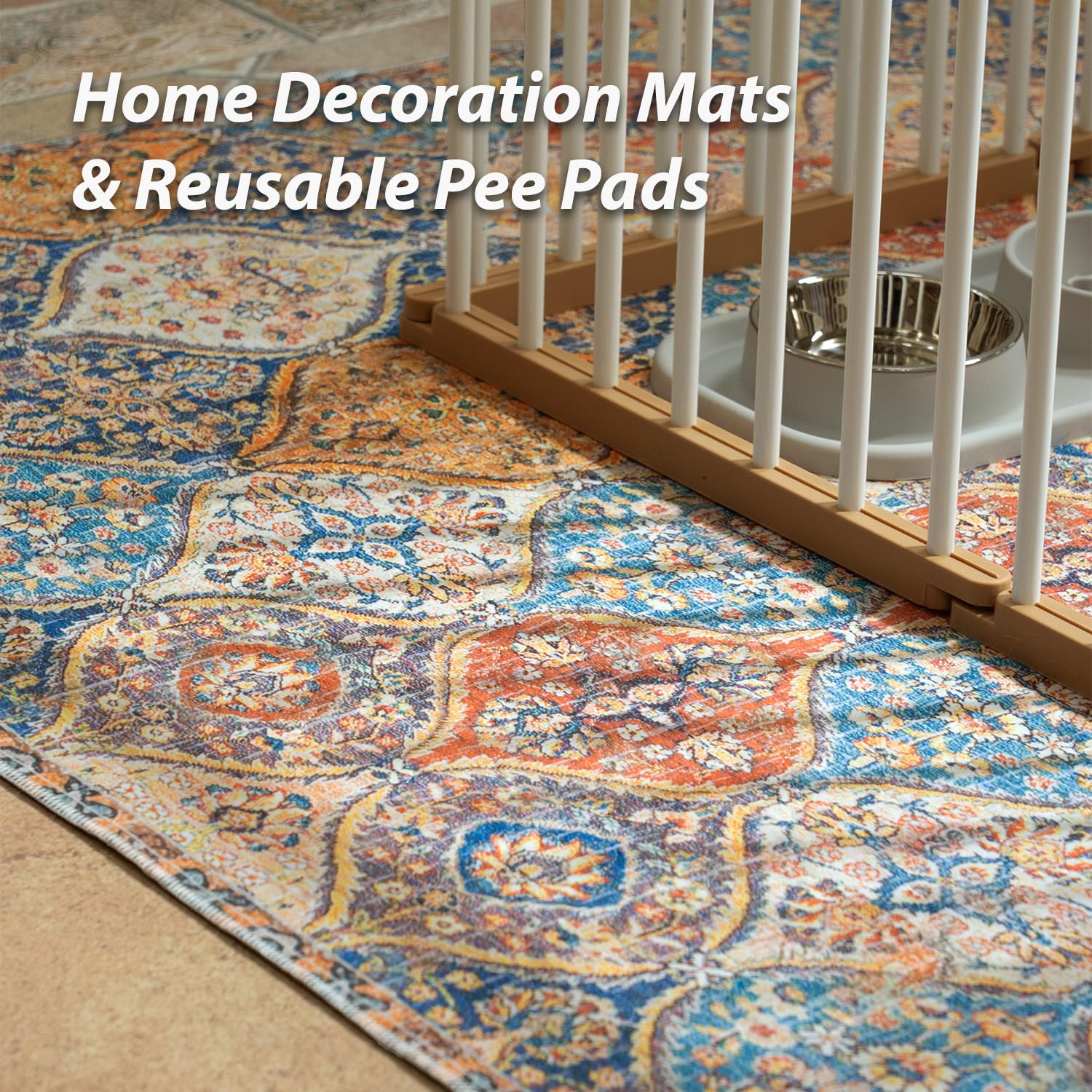nunubaby pee pad non-slip back keeps pad secure indoors