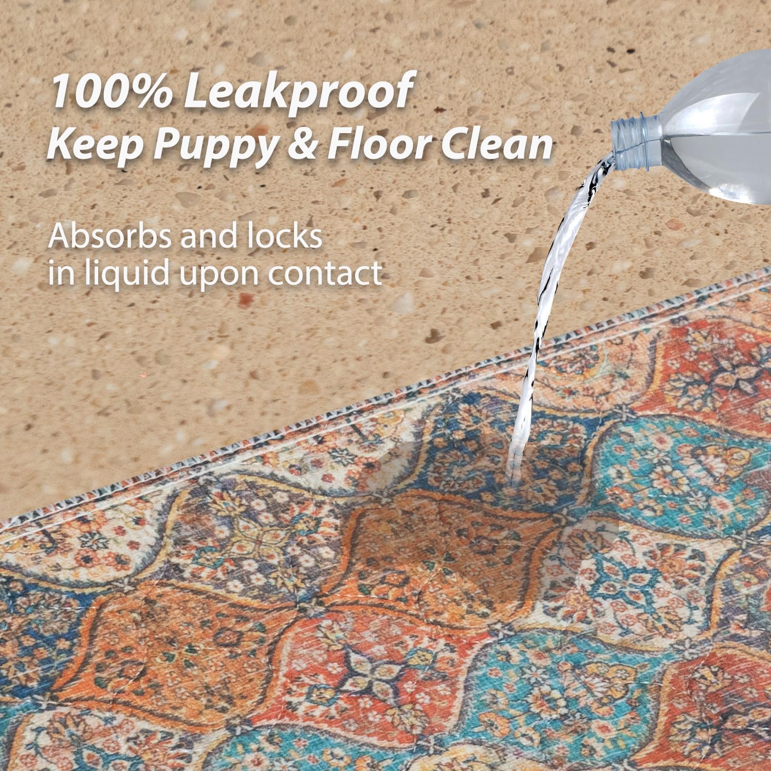 Nunubaby non-slip back keeps pad in place on floors and crates.