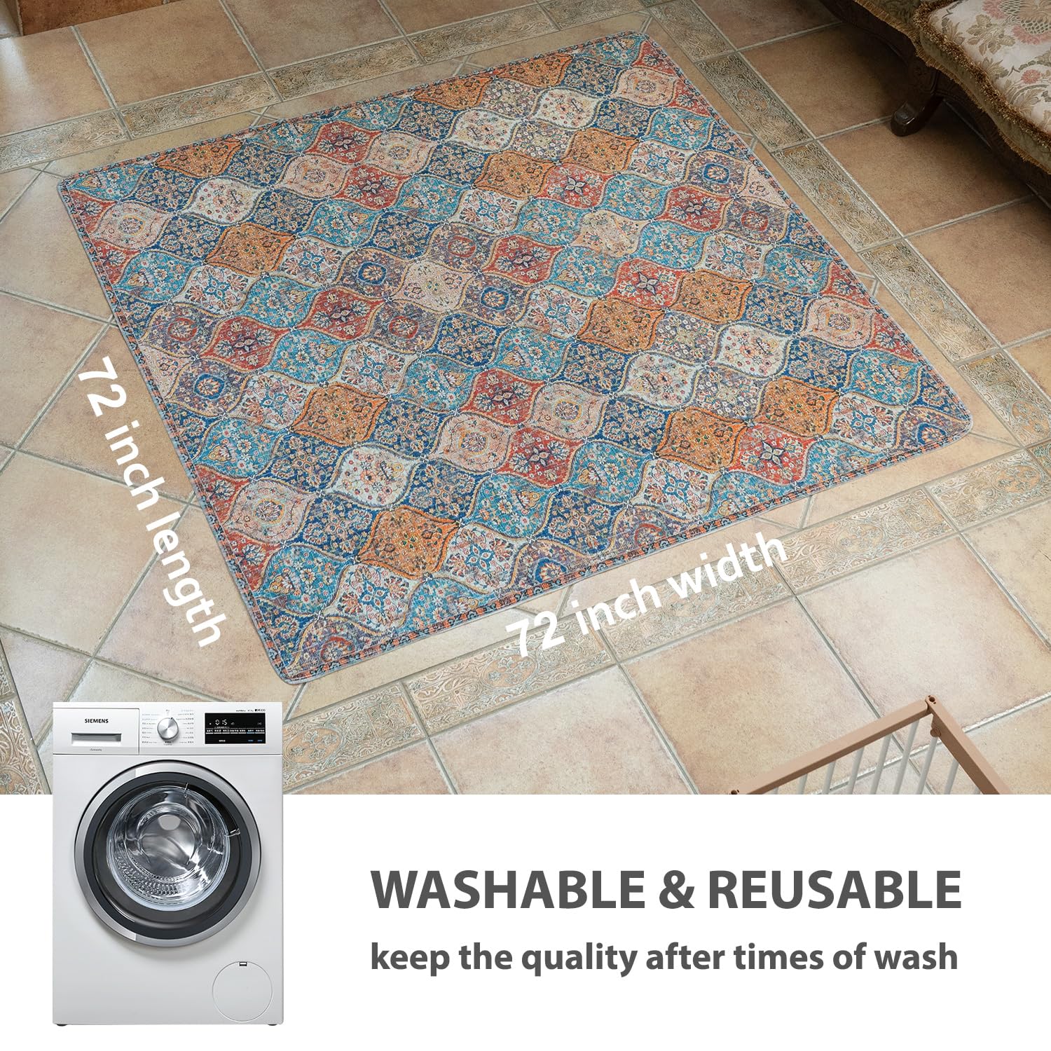 Nunubaby waterproof layer protects floors from spills and accidents.