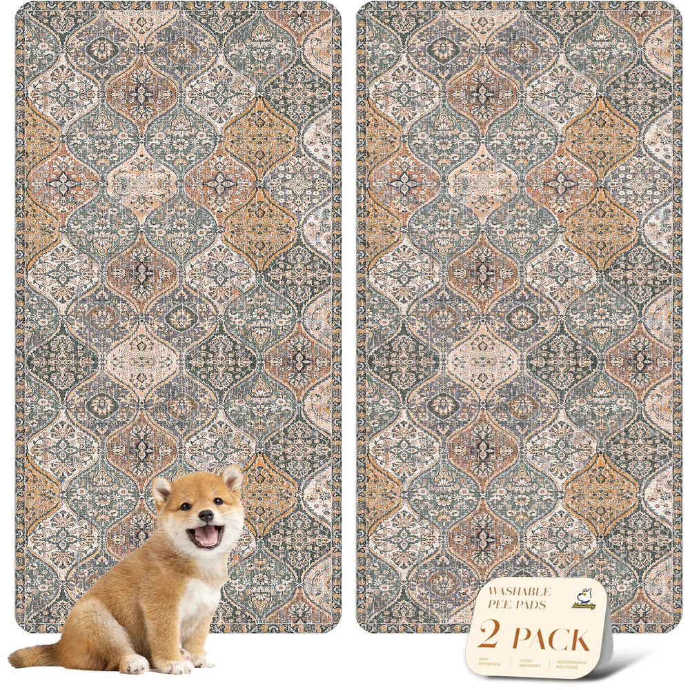 nunubaby washable pee pad for dogs in brown multi protects floors and looks stylish.