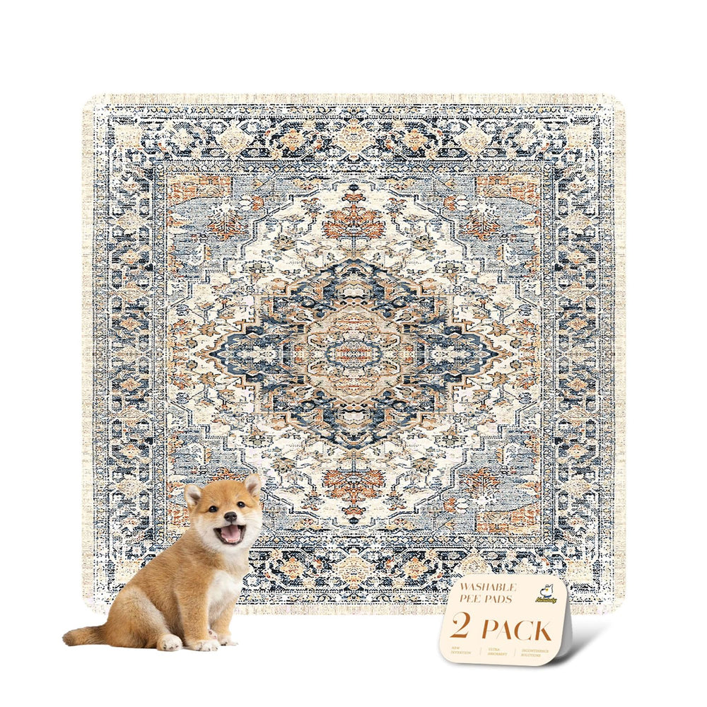 Nunubaby Washable Pee Pad stylish-pattern protects floors from accidents while adding home décor style.