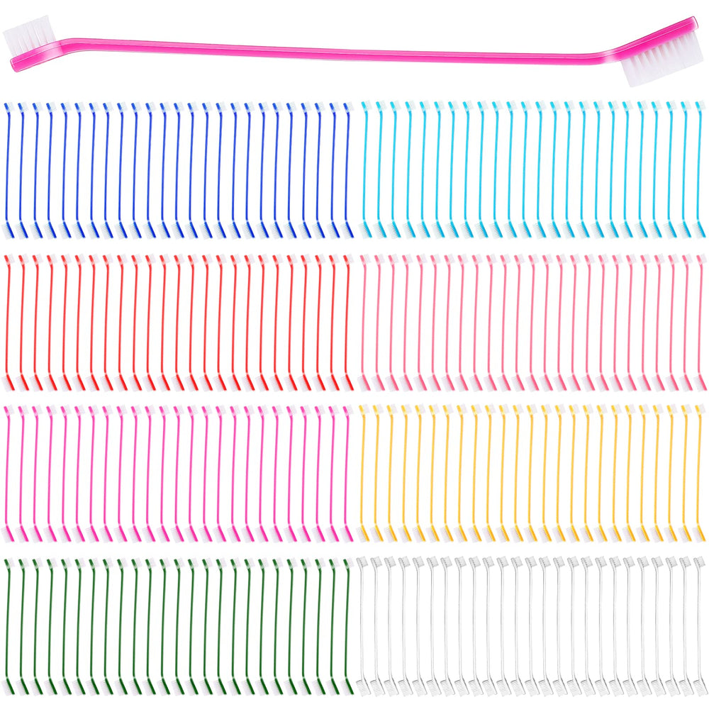 Nuogo bulk dog toothbrush 200 pieces in assorted colors for easy replacements.