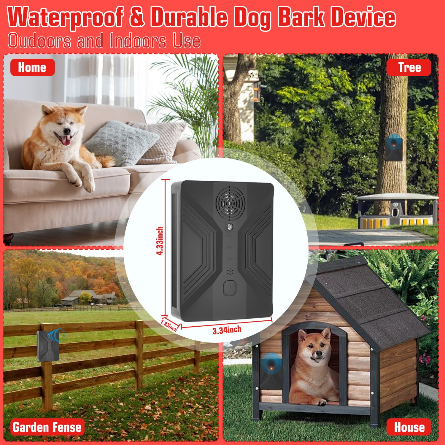 Nupec anti-barking device kennel placement helps calm noisy kennel areas