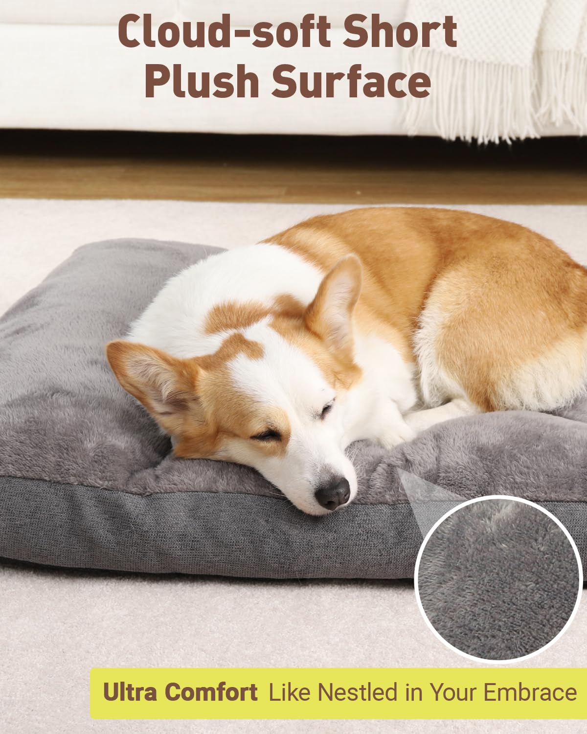 NUPIDA dog bed non-slip base prevents sliding during playtime.