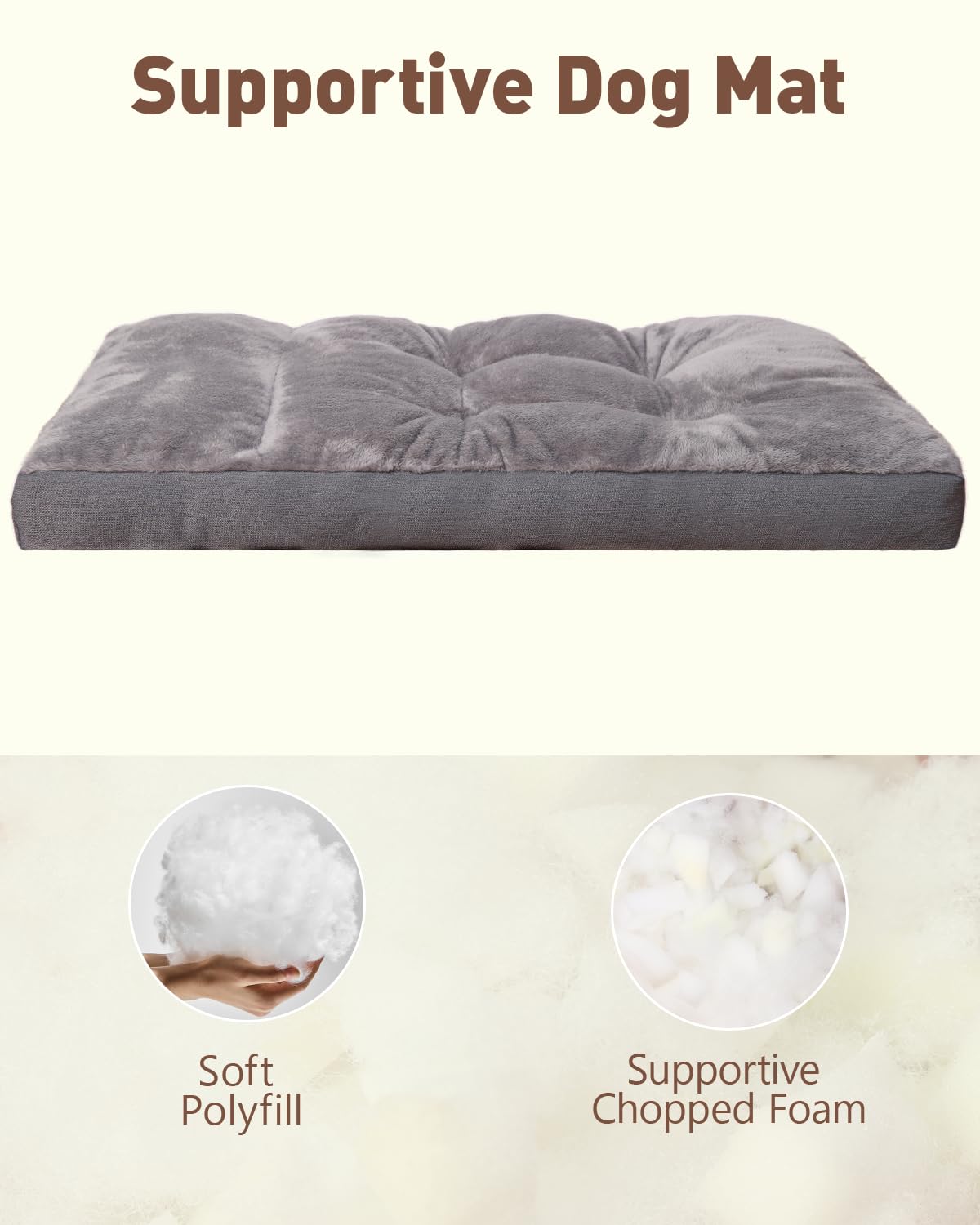 NUPIDA dog bed plush surface close-up emphasizes buttery-soft fabric.