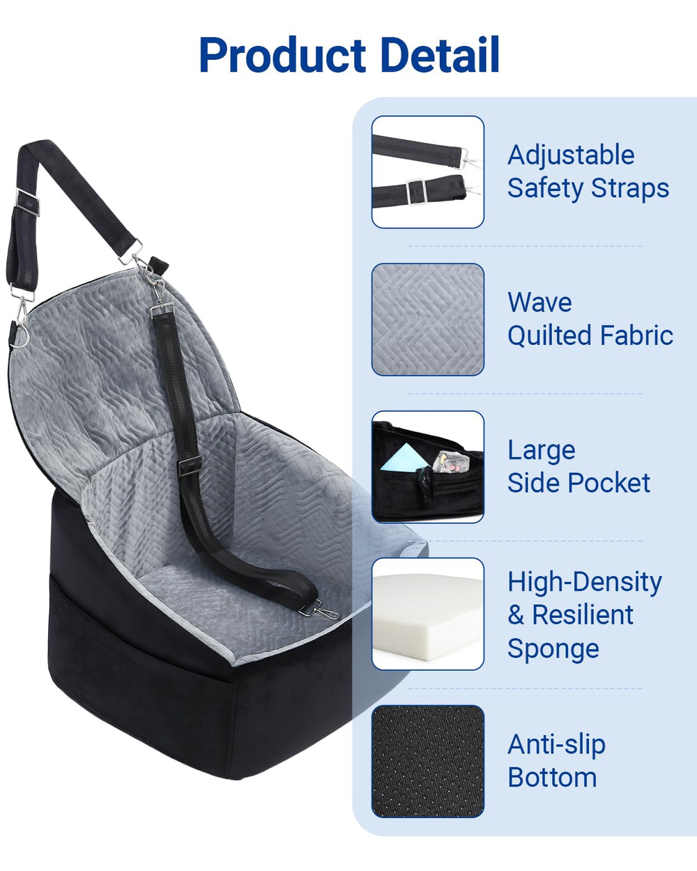 NUPIDA booster seat clip-system locks the base for stable roadside journeys.