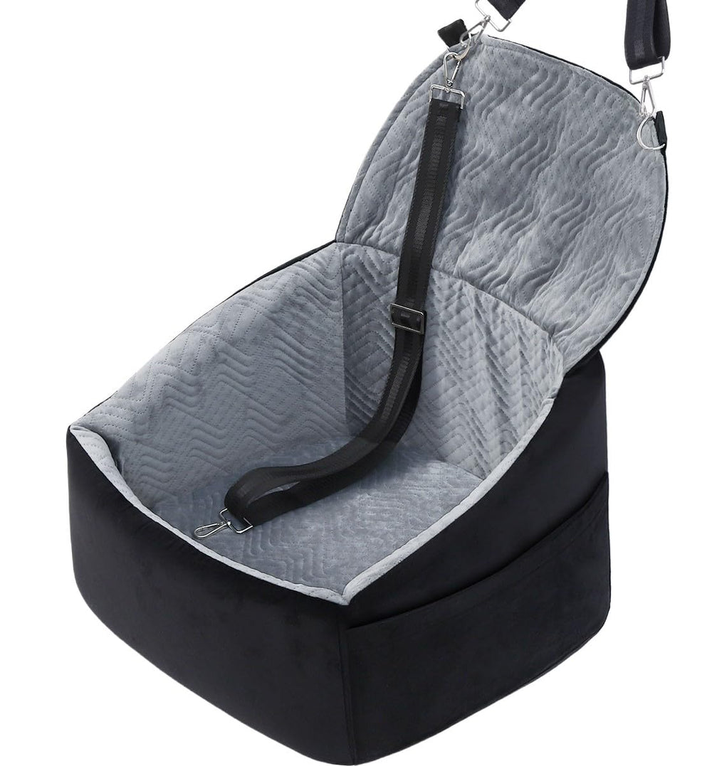 NUPIDA dog car seat extendable backrest offers secure, comfortable rides for small dogs.