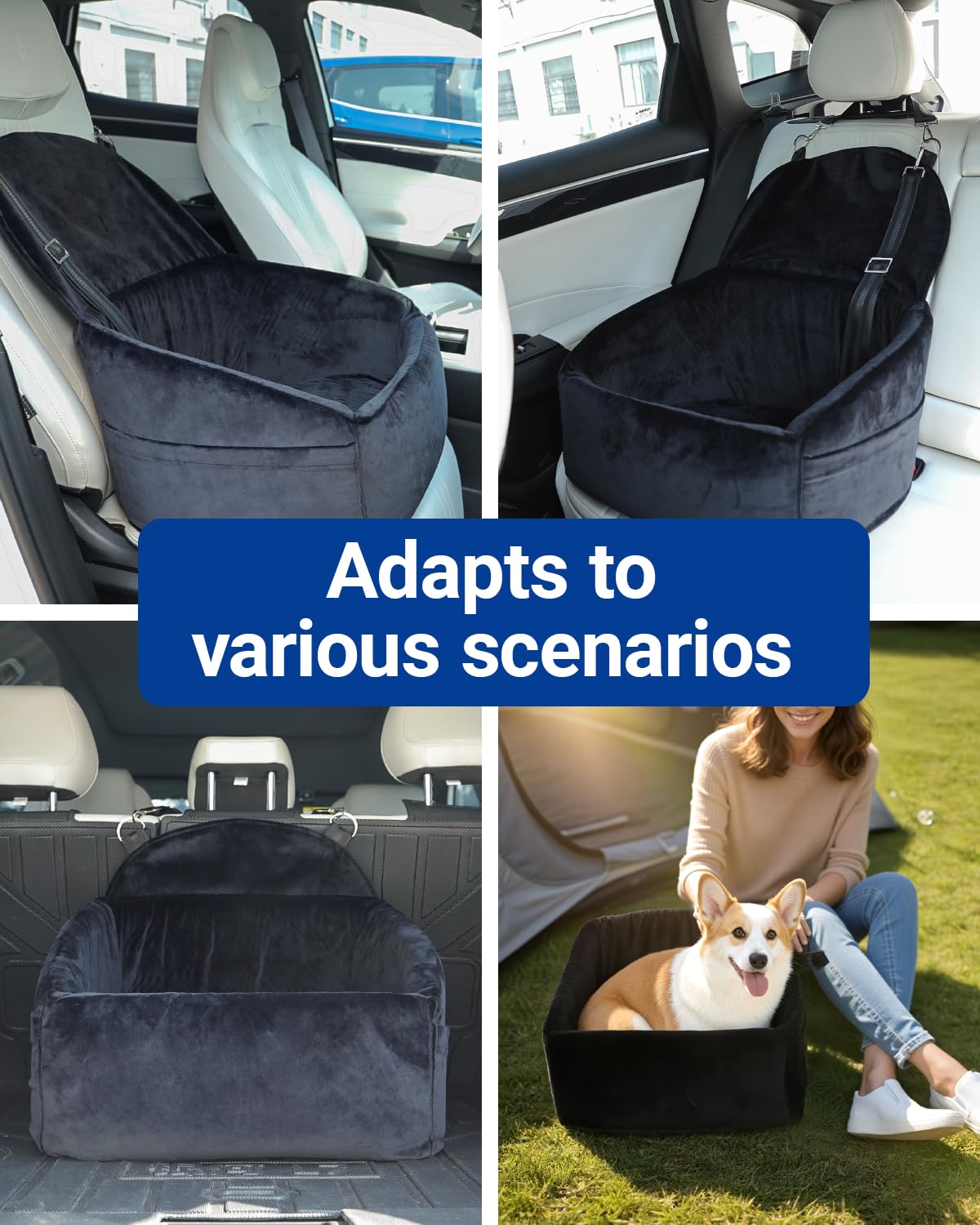 NUPIDA dog car seat treats pocket highlights convenient storage.