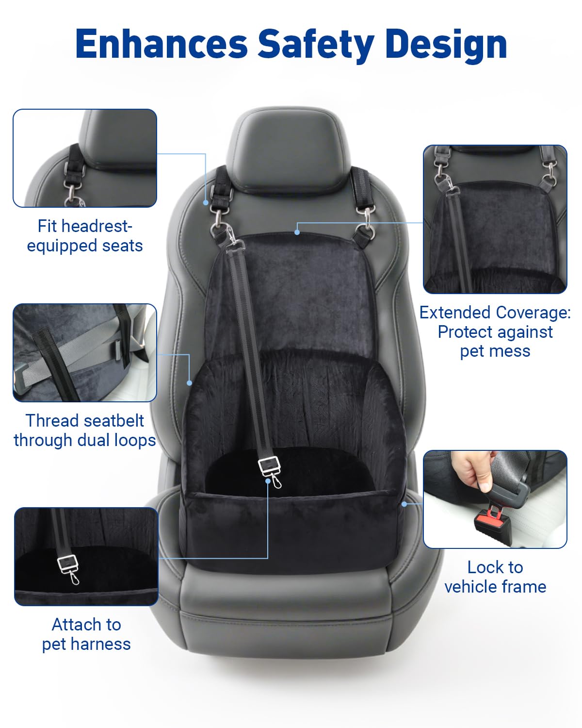 NUPIDA dog car seat waterproof base keeps interiors clean.