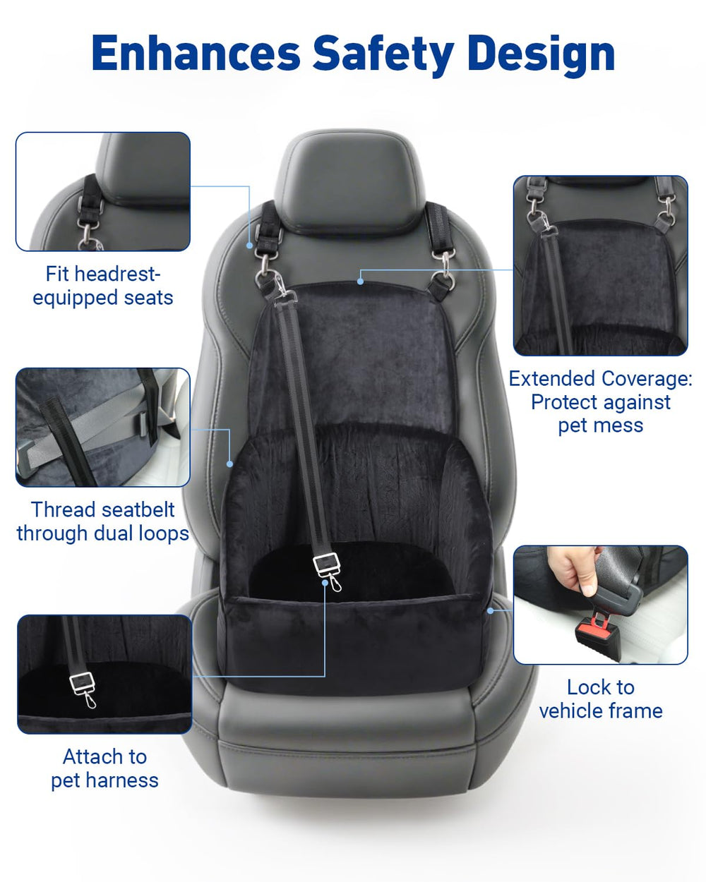 NUPIDA dog car seat waterproof base keeps interiors clean.