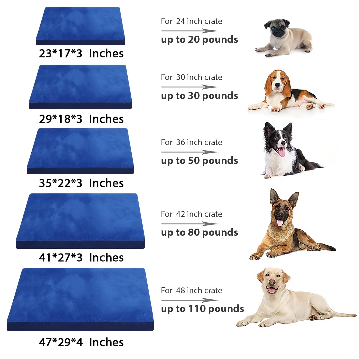 NUPIDA 29x18 inch crate bed fits a range of dogs and breeds